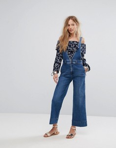 Джинсовый комбинезон А-силуэта Free People - Синий