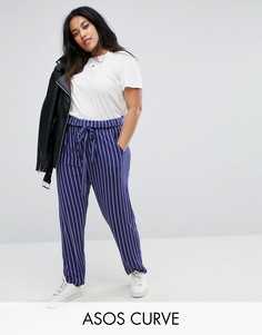 Полосатые брюки галифе с завязкой ASOS CURVE - Мульти