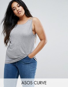 Свободный топ на двойных бретельках ASOS CURVE - Серый