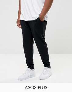 Черные трикотажные джоггеры скинни ASOS PLUS - Черный