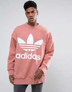 Свободный розовый свитшот adidas Originals BQ1975 - Розовый