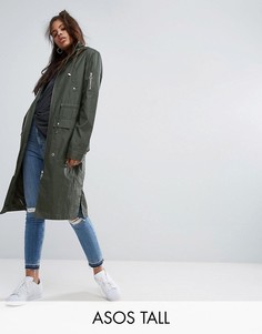 Вощеная куртка-дождевик ASOS TALL - Зеленый