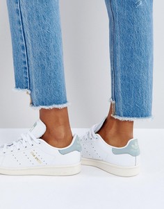 Белые кроссовки со вставками мятного цвета adidas Originals - Белый