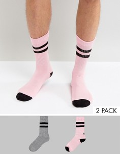 2 пары спортивных носков с надписями ASOS - Мульти