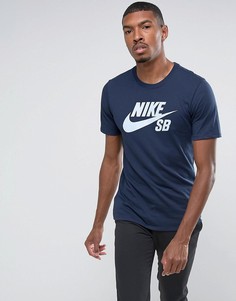 Темно-синяя футболка с логотипом Nike SB 821946-458 - Темно-синий