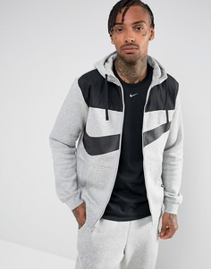 Худи серого цвета с молнией Nike Hybrid 861712-063 - Серый