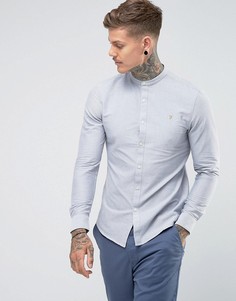 Светло-серая приталенная оксфордская рубашка Farah Brewer - Серый