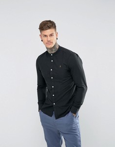 Черная приталенная оксфордская рубашка Farah Brewer - Черный