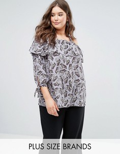 Двухслойный топ с бабочками и оборками Koko - Мульти