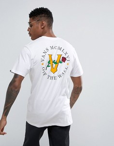 Белая футболка с принтом на кармане Vans Royal Roses VA36J1WHT - Белый