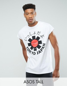 Оверсайз-футболка без рукавов с принтом Red Hot Chilli Peppers ASOS TALL - Белый