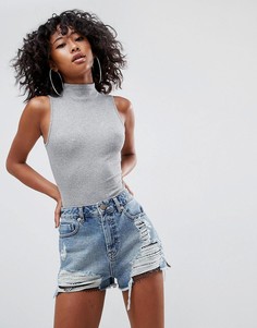Боди с высоким воротом ASOS - Серый