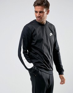 Черный свитшот с круглым вырезом и логотипом Nike Hybrid 861716-010 - Черный