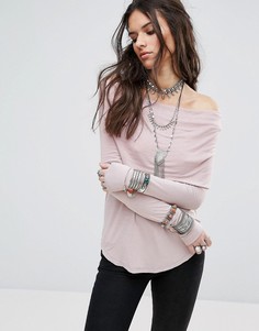 Топ с длинными рукавами и свободным воротом Free People Cosmo - Фиолетовый