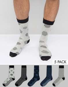 5 пары носков с узорами Jack & Jones - Мульти