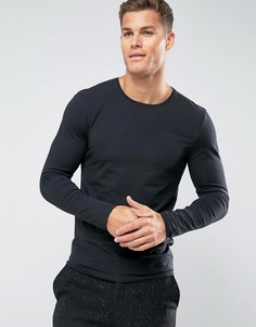 Трикотажный лонгслив Selected Homme - Черный