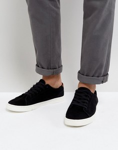 Черные кроссовки из натуральной замши на шнуровке ASOS - Черный