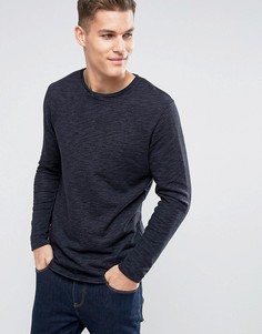 Меланжевый свитшот с асимметричным краем Jack &amp; Jones - Темно-синий