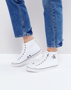 Белые высокие парусиновые кроссовки Calvin Klein Dolores - Белый