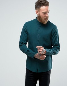 Сине-зеленая рубашка с воротником с застежкой на пуговицах ASOS - Зеленый