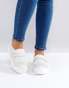 Кеды на плоской платформе с бахромой ASOS DECLARE - Белый