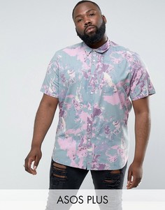 Рубашка классического кроя с принтом ASOS PLUS - Розовый