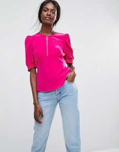 Блузка с пышными рукавами ASOS - Розовый
