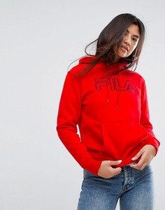 Худи бойфренда с логотипом Fila - Красный
