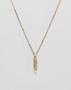 Золотистое ожерелье-премиум с подвеской в форме пули Icon Brand - Золотой