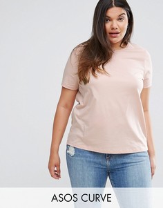 Футболка с круглым вырезом ASOS CURVE - Розовый