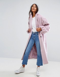 Пальто с эффектными рукавами ASOS - Розовый