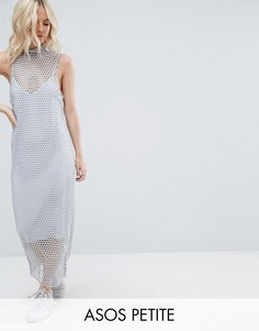 Платье макси 2-в-1 в крупную сетку ASOS PETITE - Мульти