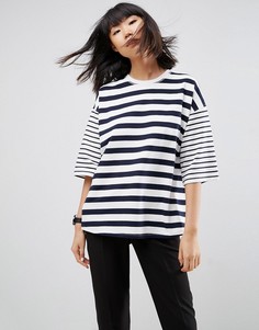 Свободная футболка с контрастными полосками ASOS - Мульти