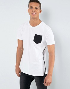 Длинная футболка с карманом и молнией Loyalty and Faith - Белый
