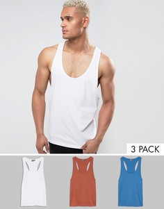 3 майки-борцовки ASOS - СКИДКА - Мульти