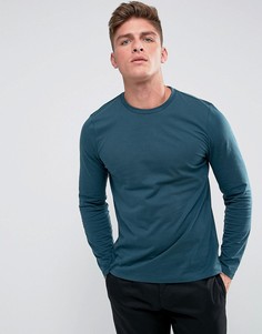 Зеленый меланжевый лонгслив с круглым вырезом ASOS - Зеленый
