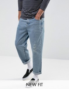 Голубые выбеленные джинсы ASOS - Синий