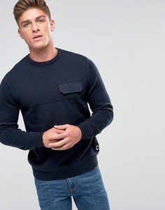 Джемпер со вставкой в рубчик Jack & Jones - Темно-синий