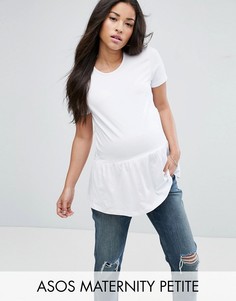 Топ с короткими рукавами и широкой оборкой ASOS Maternity PETITE - Розовый