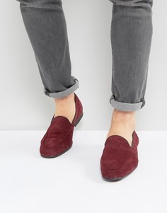 Бордовые замшевые лоферы ASOS - Красный
