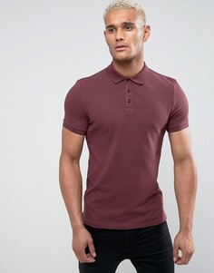 Красное обтягивающее поло из пике ASOS - Красный