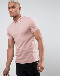 Розовая облегающая футболка-поло из пике ASOS - Розовый