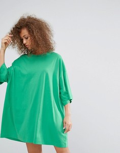 Платье-футболка Weekday Huge - Зеленый