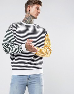 Свитшот оверсайз с цветными полосками ASOS - Белый