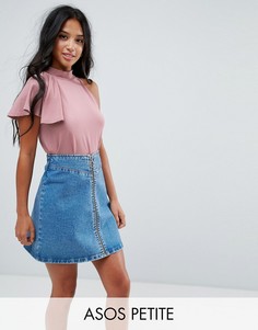 Топ с оборкой ASOS PETITE - Розовый