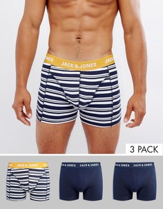 Набор из 3-х боксеров-брифов в полоску Jack &amp; Jones - Черный