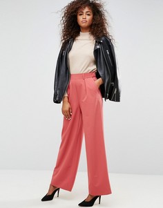Широкие брюки со складками ASOS - Розовый
