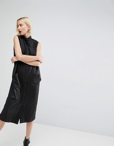 Платье-рубашка миди ASOS WHITE - Черный