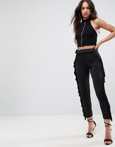 Брюки с рюшами ASOS - Черный