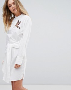 Платье-рубашка с аппликацией в виде птицы Vero Moda - Белый